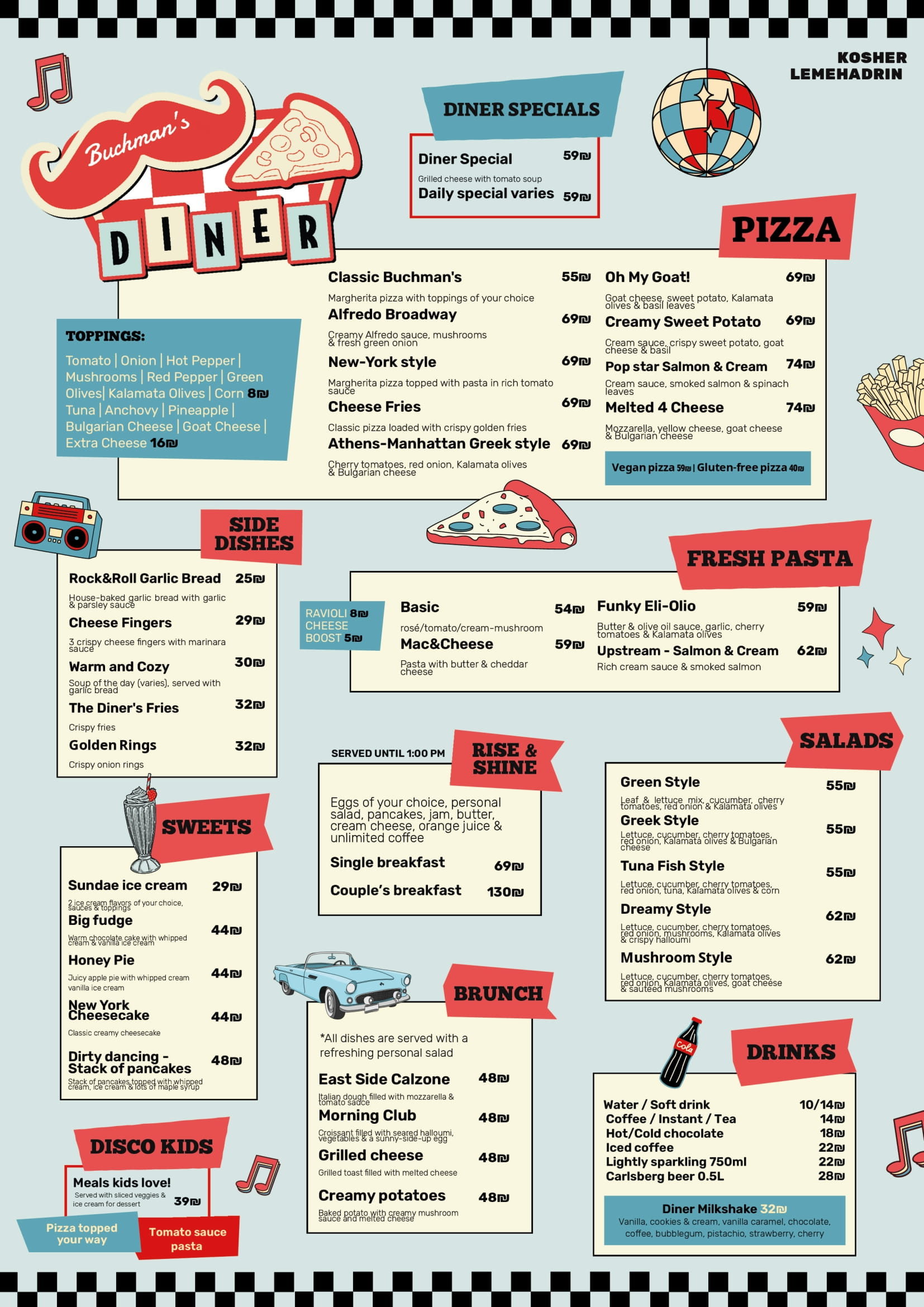 diner english menu